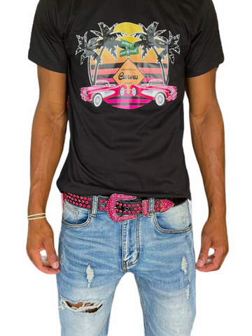 LUXE INT. BLACK/FUCHIA BELT 21